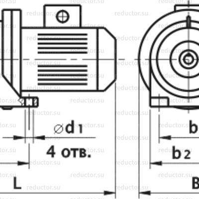 Мотор-редуктор 1МПз2-31.5 — Исполнение на лапах